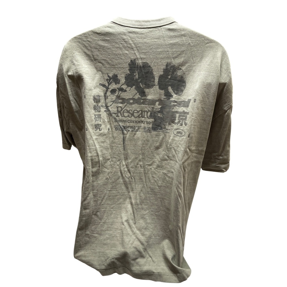 ASOS Mens Botanical Research Tokyo Graphic T-Shirt Sage Green Oversized XL